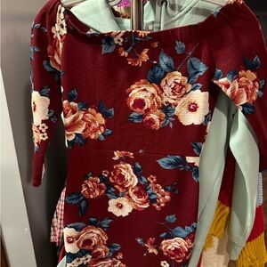 Floral Burgundy Dress